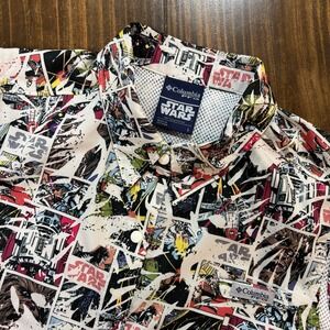 COLUMBIA PFG Star Wars Sleeveless Button Shirt Mens Large Graphic Fishing Print